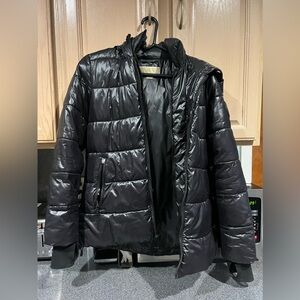 Michael Kors Black shiny puffer jacket Size XS but fits like S